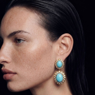 Elodie, Hard stone and diamond earrings