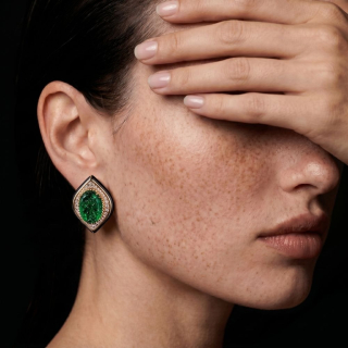 Venezia, Coloured gem, diamond and enamel earrings