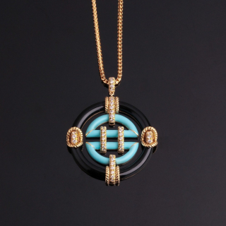 Oriente, Enamel and diamond necklace