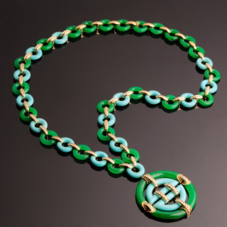 Oriente, Hard stone and diamond necklace