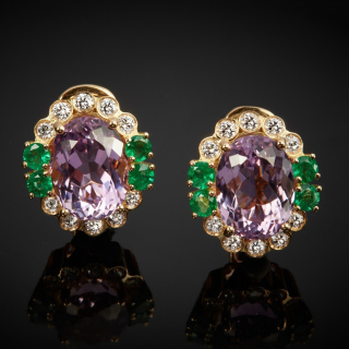 Ortensia, Coloured gem and diamond earrings