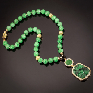 Roma, Hard stone and diamond necklace