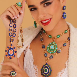 Goccia Di Mare, Hard stone and diamond necklace