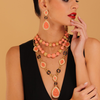 Medea, Hard stone and diamond earrings