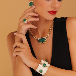 Marta, Coloured gem and diamond necklace