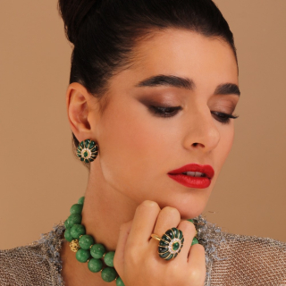 Bon Bon, Hard stone, coloured gem and diamond ring