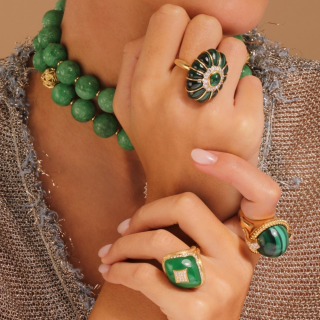 Giove, Hard stone and diamond ring