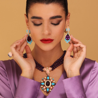 Lucrezia, Hard stone, coloured gem and diamond necklace