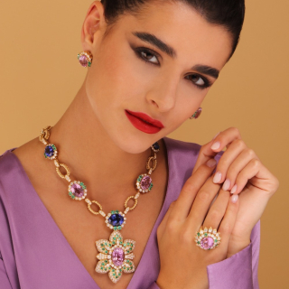 Ortensia, Coloured gem and diamond necklace