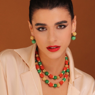 Capri, Hard stone, coloured gem and diamond necklace