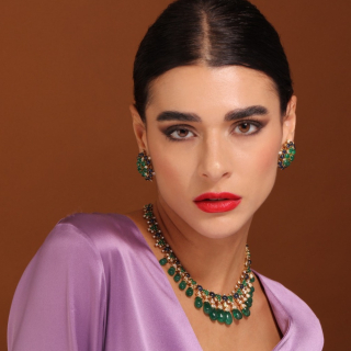 Genziana, Coloured gem and diamond earrings