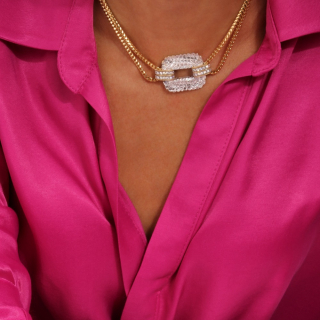 Nodo D'amore, Hard stone and diamond necklace