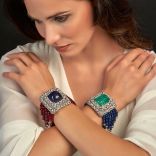 Tempo Prezioso, Coloured gem and diamond watch-bracelet