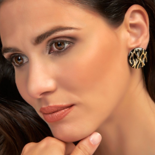 Fiamma, Hard stone and diamond earrings