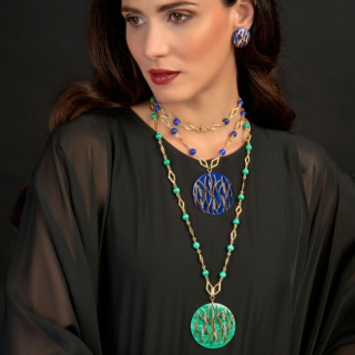 Fiamma, Hard stone and diamond earrings