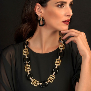 Mistero II, Hard stone and diamond necklace