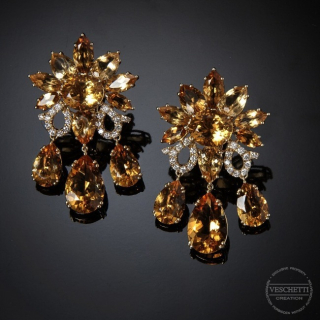 Girasole, Coloured gem and diamond earrings