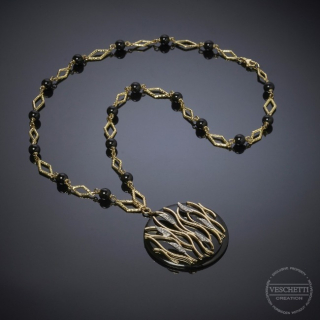 Fiamma, Hard stone and diamond necklace