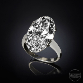 Aurora, Remarkable oval cut diamond ring