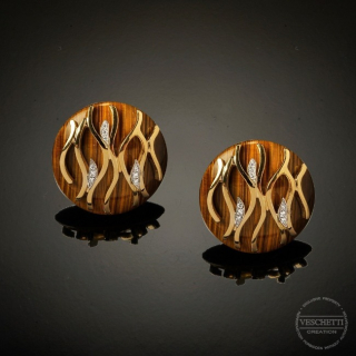 Fiamma, Hard stone and diamond earrings