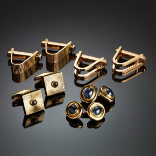 Cufflinks, A selection of cufflinks in gold and sapphires