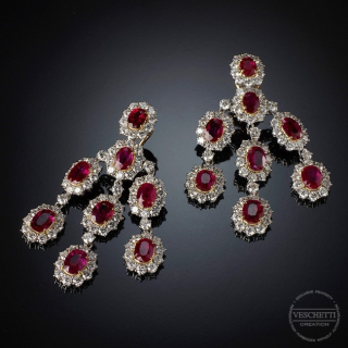 Fuoco, Coloud gem and diamond earrings 