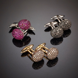 Cufflinks, Selection of cufflinks with rubies and diamonds