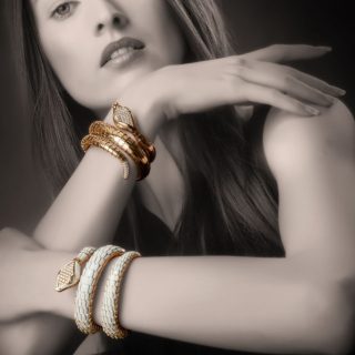 Snake, Diamond and enamel watch-bracelet