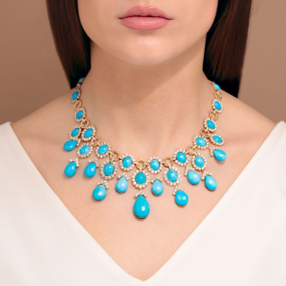 Cleopatra, Hard stone and diamond necklace