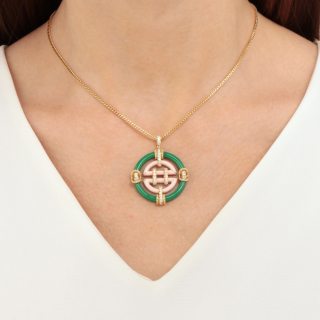 Oriente, Enamel and diamond necklace