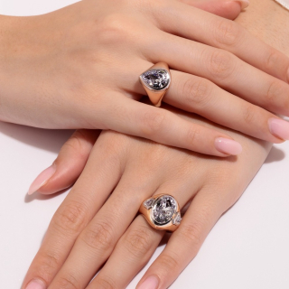 Rosé, Oval-cut diamond ring