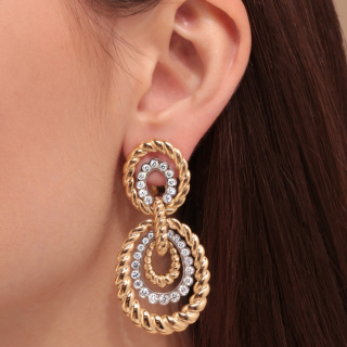 Virginia, Gold and diamond earrings