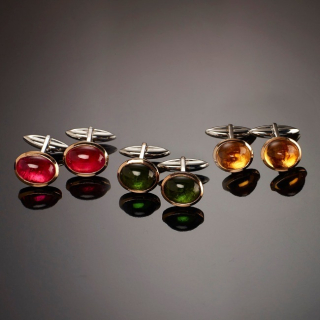 Cufflinks, A selection of tourmalines cufflinks