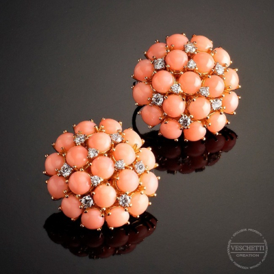 Ischia, Hard stone and diamond earrings