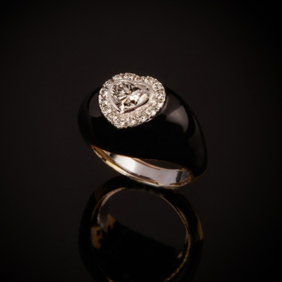 Arcobaleno, Diamond and inlay ring