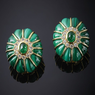 Bon Bon, Hard stone, coloured gem and diamond earrings