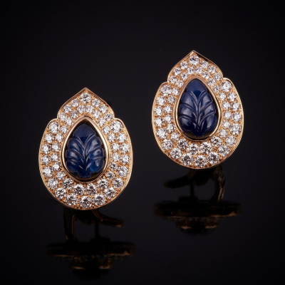 Patricia, Coloured gem and diamond earrings