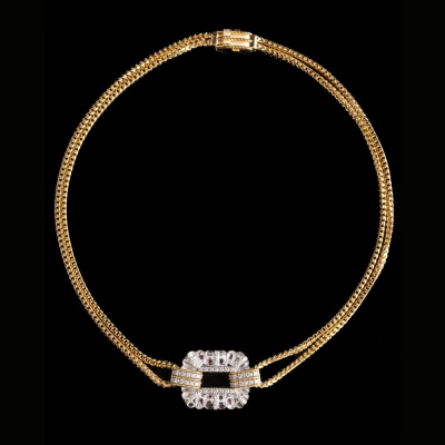 Nodo D'amore, Hard stone and diamond necklace