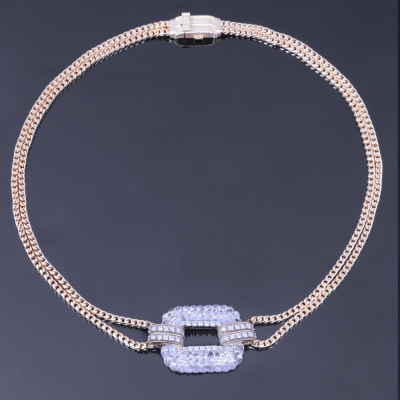 Nodo D'amore, Hard stone and diamond necklace