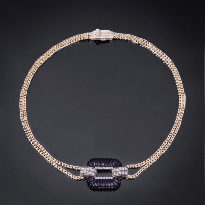 Nodo D'amore, Hard
stone and diamond necklace