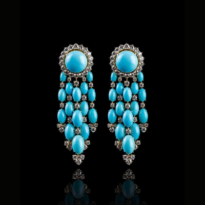 Augusta, Hard stone and diamond earrings