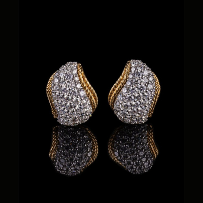 Ginevra, Gold and diamond earrings