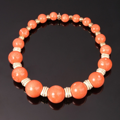 Dorian, Hard stone and diamond necklace