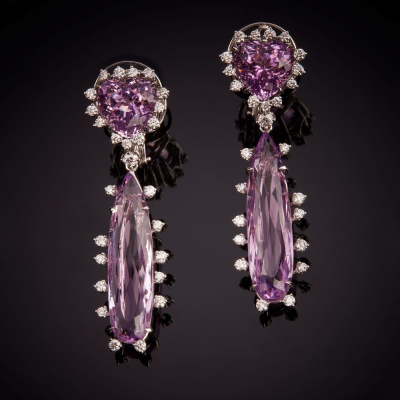 Elsa, Coloured gem and diamond earrings