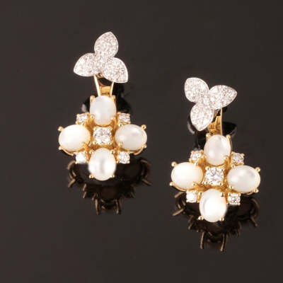 Fortuna, Hard stone and diamond earrings