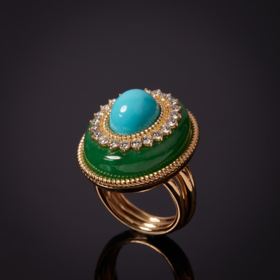 Goccia Di Mare, Hard
stone and diamond ring