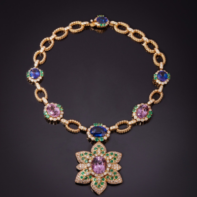 Ortensia, Coloured gem and diamond necklace