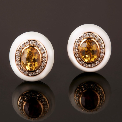 Allegria, Coloured gem and diamond earrings