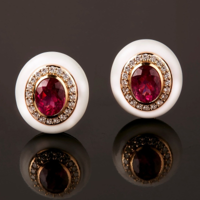 Allegria, Coloured gem and diamond earrings