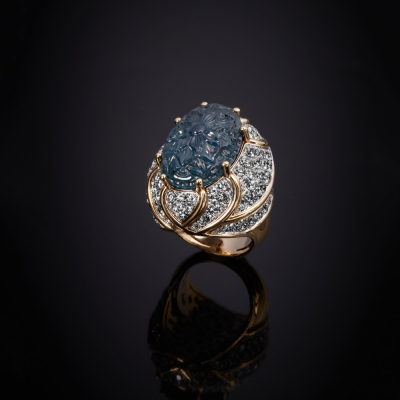 Turbante, Sapphire and diamonds ring